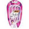 BiC Soleil Scent - Rasoi usa e getta, alla lanolina e vitamina E, tripla lama, confezione da 4