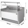 Banco Vetrina Refrigerato Semi-Ventilato Mod. Rovigo, Lung. 104 cm, Prof. 78 cm, +2°C/+5°C, con Riserva, Vetri Dritti, Plexiglass e Vetro Intermedio