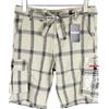 Desigual Pant Marc Pantaloncini Uomo W28 Misto Lino Cargo Tasche Plaid Motivo