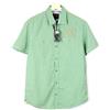 PME LEGEND Camicia Uomo Maniche Corte Quadri Verde Cotone Bottoni Casual