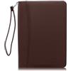 Lautus Designs Piccolo scomparto con zip con blocco note junior - Raccoglitore ad anelli in pelle PU con scomparto per tablet da 20,3 cm di Lautus design Dark Brown