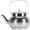 URSXODAWQ Teiera in acciaio inox con filtro rimovibile, bollitore da tè per fornelli per l'infusione di foglie di tè sfuse, teiera in metallo a grande capacità per servizio in casa, hotel e (Punteggiato 1L)