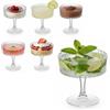 Generico OCEANO Set 6 Coppette in Vetro per Gelato Dessert Piede Coppe Eleganti per Macedonia Mousse Dolci Trasparente Gelateria Bar Ristorante (6 Coppette Costolato)