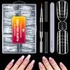 MELLIEX 120 Pezzi Unghie Finte Nail System Dual Nail Form, Doppia Estremità Extension Unghie con Design Ovale e Quadrato per Nail Art Salon Nails Design