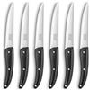 Lou Laguiole - Set di 6 coltelli da bistecca con lama liscia - Prestige - Acciaio inox 13 C, Finitura - Lunghezza 235 mm - Lama 125 mm - Nero