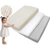 Medi Partners Lenzuola Lettino Set 3 Neonato 70x140-100% Cotone Mussole Lenzuolo con Angoli Culla Coprimaterasso fitted Materassino Sheet Letto Bambino Lenzuolino (Beige-Bianco-Grigio)