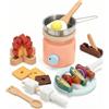 Pillowhale Set di giocattoli da campeggio in legno per bambini fingere di giocare all'aperto giocattolo da campeggio barbecue in legno Set da gioco per bambini Set da cucina per bambini Accessori per