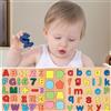 QSLKI Puzzle in legno ABC alfabeto Puzzle in legno numeri colorati da 0 a 20, giocattolo educativo per bambini dai 2 ai 3 anni