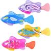 Auirshiky Set di 4 pesci elettronici nuotatori, giocattolo da bagno galleggiante luminoso, gioco d'acqua riutilizzabile per bambini e gatti, per vasca da bagno, piscina, doccia, gioco d'acqua interattivo