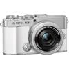 OM SYSTEM Kit fotocamera Olympus PEN E-P7, sensore da 20 MP, schermo HD LCD inclinabile, 4K, Wi-Fi, controllo profilo colore e monocolore, bianco comprende obiettivo M.Zuiko Digital ED 14-42mm EZ argento
