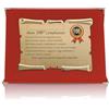 ATS Incisione Targhe & Timbri Targa Compleanno Personalizzabile con Nome, Cognome, Data e Dedica - Idea Regalo Originale per Uomo e Donna - Targa Ricordo per Festeggiare un Compleanno Importante (Rosso, 100 Anni)