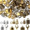 SUNNYCLUE 1 Scatola da 210 Pezzi di estremità per Cordini estremità per Braccialetti Kumihimo in Lega di Oro Antico Argento e Bronzo con Nappa estremità con Moschettone Anello di Collegamento per Kit