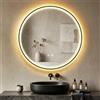 Litglobe Specchio Bagno con Luce LED 80x80cm,Specchio da Parete Rotondo,Specchiera Bagno LED con 3 Temperature Colore e Dimmerabile,Antiappannamento,Interruttore Touch,Funzione Memoria,Nero