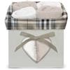 Daunex Set 4 Lavette 30 x 30 Mini asciugamano ospite 100% Spugna di Cotone confezionato In splendida confezione decorata (Set Tartan Boston, In Confezione di Legno)