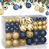 Bakaji Confezione 100 Palline Di Natale Diametro 3/4/6 cm Addobbi e Decorazioni Per Albero Di Natale (Blu)