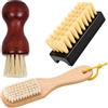 ZexJpr Set di 3 spazzole per funghi, per verdure, setole naturali e pennelli da cucina, set di spazzole per piatti in legno per patate e spazzola per funghi, con setole e effetto legno