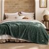 Bedsure Coperta Morbido Polare Bolla - Plaid, Verde Scuro, 220x240 cm | Regali Per Donne Coperta Calda Decorativa, Plaid Caldo per Divano e Letto, Coperta Morbida per Soggiorno, Camera e Casa