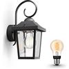 Philips Hue Buzzard Lampada da parete da esterno (Nero) - Applique da esterno - E27 - Luce bianca calda - Hue White Filament