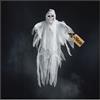 com-four® Fantasma di Halloween 76 cm, Scheletro Decorativo in Plastica | Spettro Spaventoso da Appendere - Accessorio da Festa Horror