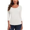 SERSARY Maglia Termica Donna Manica a 3/4 - Maglie Termiche Manica Lunga Girocollo - Intimo Termico Invernale - Magliette Maniche Lunghe Donna Traspirante - Abbigliamento Senza Cuciture