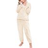 Yuson Girl Pigiama Donna Invernale Caldo Felpato Pigiami Pile Set Lungo | Morbido Due Pezzi, Felpa e Pantalone Sets, Manica Lunga Lounge Sleepwear, Casual da Casa con Tasche