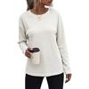 GLEENOD Maglia Donna Top a Pipistrello Basic Elegante Ampia | Maglia a nido d'ape, spalle scese, vestibilità ampia - maniche corte e lunghe