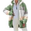 CMTOP Felpa Donna con Cappuccio Caldo Felpa in Pile Teddy Autunno Invernali Cappotto Patchwork Peluche Felpa Donna con Zip Outwear Casual Hoodie Giacca con 2 Tasche(Verde, XL)