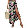 Koerye Copricostume da Pareo da Donna Mare Long Beach Wrap Beach Cover Up Pareo da Spiaggia Costume da Bagno Beachwear Floreale Nera