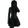 WAZHAKU Felpa da donna con cappuccio, a maniche lunghe, con cappuccio, elegante abito da sera rinascimentale, Halloween, abito gotico, lungo, festival medievale, stile vintage