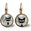 So Sweet Orecchini cabochon il gattino con i piselli - Regalo di Natale per idea regalo moglie - San Valentino-regalo di compleanno (ref.50).