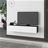 EffeZeta Mobile porta TV sospeso Francy antracite bianco ante a ribalta 135x31.7x25 cm.