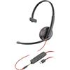 POLY Blackwire C3215 Cuffia Mono Nera + Custodia 3200 Series