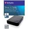 Verbatim Hard Disk Esterno Verbatim Store'n ' Save 3.0 2 TB nero - 47683