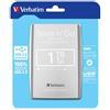 Verbatim Disco rigido portatile Store 'n' Go USB 3.0 da 1 TB Argento (Verbatim S