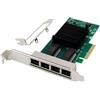 Microconnect MC-PCIEX4-I350-T4-1GBE scheda di rete e adattatore Interno Ethernet