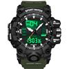 findtime Orologi da uomo, digitali da uomo, trasparente, blu, orologio da polso per uomini e ragazzi, design tattico militare con timer a LED, cinturino in silicone