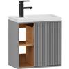 UEV Mobile Bagno con Lavabo e Ripiani Aperti, 50,5x30x50cm, Grigio Chiaro