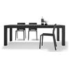 Mobili Fiver, Tavolo allungabile Rachele 160(225) x90 cm, Nero Frassino, per 6-8 persone, Tavolo Cucina, Soggiorno, Made in Italy