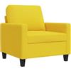vidaXL Poltrona Giallo Chiaro 60 cm in Tessuto