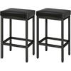 YMYNY Sgabelli Cucina, 66 cm Sgabello Cucina Alto, Nero Sgabelli Cucina Moderni Design, Pelle Sgabelli Bar, Cuscino di 6 cm di Spessore, Base in Metallo, Sgabelli Alti per Cucina, Soggiorno, HBS513B