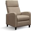 PAZZO DESIGN Poltrona Reclinabile Susanna, Crema, Poltrona Relax, Poltrona Con Poggiapiedi, Tessuto, Poltrona Comoda, Poltrona Salotto E Cucina - id_2200