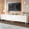 luckdect Mobile TV, supporto TV, 4 ante a spinta, mensola a 6 piani, lunghezza 170 cm, mobile TV da soggiorno, armadio basso soggiorno interno per TV fino a 65 pollici