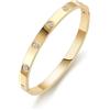 RUIQUAN 18K Gold Plated Love Friendship Bracelet Crystal Bangle Cuff Best Gifts for Mother's Day Valentine's Day Wedding Couples and Birthdays