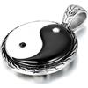 JewelryWe - Collana con Pendente Tai Chi Yin And Yang Colore Nero e Bianco Un Pezzo Collana Regalo per Uomo Donna