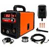 GrecoShop Saldatrice Inverter IGBT 350A MIG No Gas + MMA, Portatile Professionale con Torcia, Maschera e Filo Animato, per Fabbro Officina e Fai da Te, Saldatrice a Filo Continuo ad Alte Prestazioni