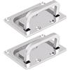 Jwthee Confezione da 2 maniglie da incasso per barche, in acciaio inox, per armadietti marini, cassetti di mobili, camper, casa e armadietti (7,5 x 5,6 cm, argento)