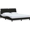 vidaXL Struttura letto senza materasso nero 160x200 cm tessuto