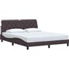 vidaXL Struttura letto senza materasso marrone scuro 160x200 cm tessuto