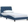vidaXL Struttura letto senza materasso blu 100x200 cm in tessuto