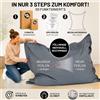 Lumaland Pouf gigante Lumaland XXL 140x180 cm Cuscino impermeabile per interni ed esterni Oltre 3 milioni di perle EPS adattabili Bean Bag Rivestimento lavabile